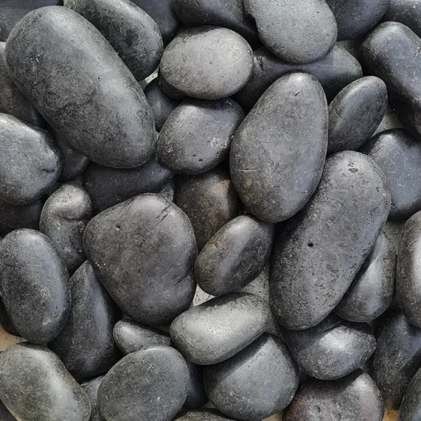 50-80MM Black Polished Pebbles 15KG (Bagged)