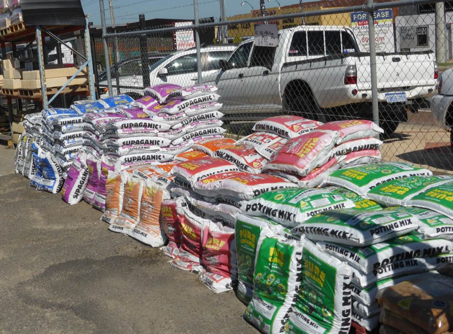 Bagged stone, mulch, soil and sand stocked locally in Perth, WA at Slab and Garden City